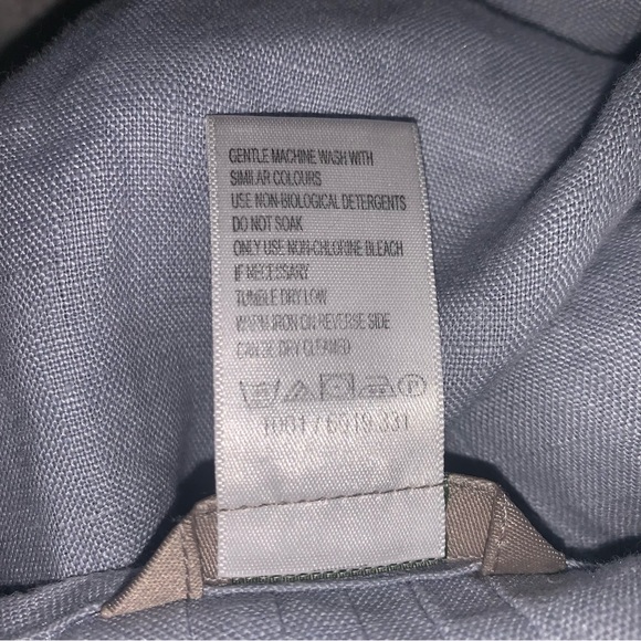 Kew blue linen sleeveless embroidered dress size 4 - Picture 8 of 8